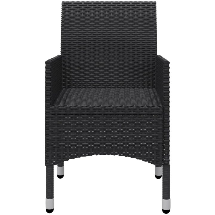 Matgrupp för trädgården 9 delar konstrotting och glas svart vidaXL – bild 11
