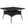 Matgrupp för trädgården 9 delar konstrotting och glas svart vidaXL – miniatyr 12