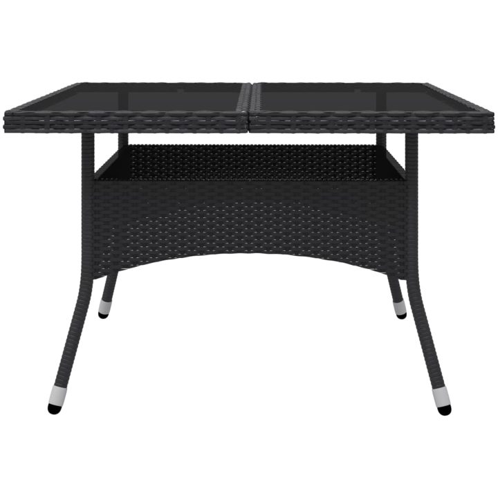 Matgrupp för trädgården 9 delar konstrotting och glas svart vidaXL – bild 4