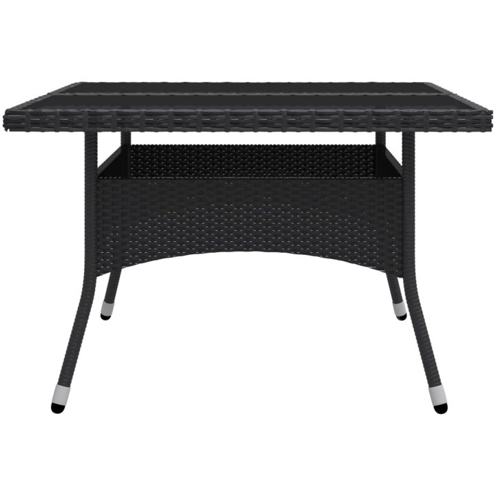 Matgrupp för trädgården 9 delar konstrotting och glas svart vidaXL – bild 5