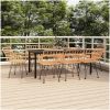Matgrupp för trädgården 9 delar konstrotting vidaXL 200 cm bordslängd – miniatyr 1