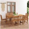 Matgrupp för trädgården 9 delar massiv teak vidaXL – miniatyr 1