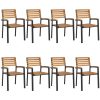 Matgrupp för trädgården 9 delar massivt akacia&metall vidaXL 200 cm table length – miniatyr 3
