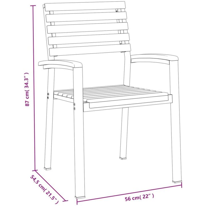 Matgrupp för trädgården 9 delar massivt akacia&metall vidaXL 200 cm table length – bild 9