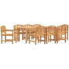 Matgrupp för trädgården 9 delar massivt teakträ vidaXL 200 cm bordslängd – miniatyr 2
