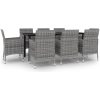 Matgrupp för trädgården 9 delar med dynor konstrotting och glas vidaXL 200 cm table length – miniatyr 2