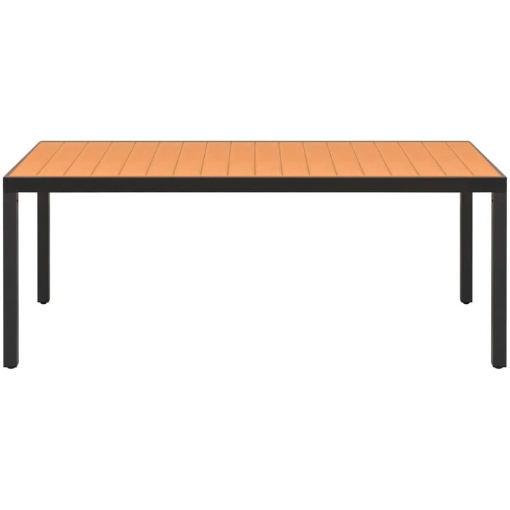 Matgrupp för trädgården 9 delar PVC-rotting svart och brun vidaXL 184.5 cm table length – bild 4