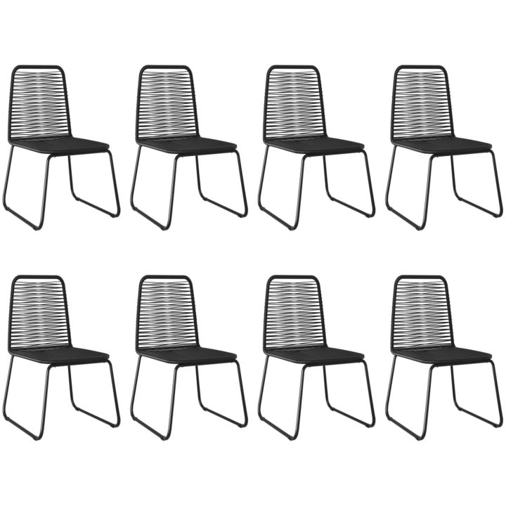 Matgrupp för trädgården 9 delar PVC-rotting svart och brun vidaXL 184.5 cm table length – bild 5