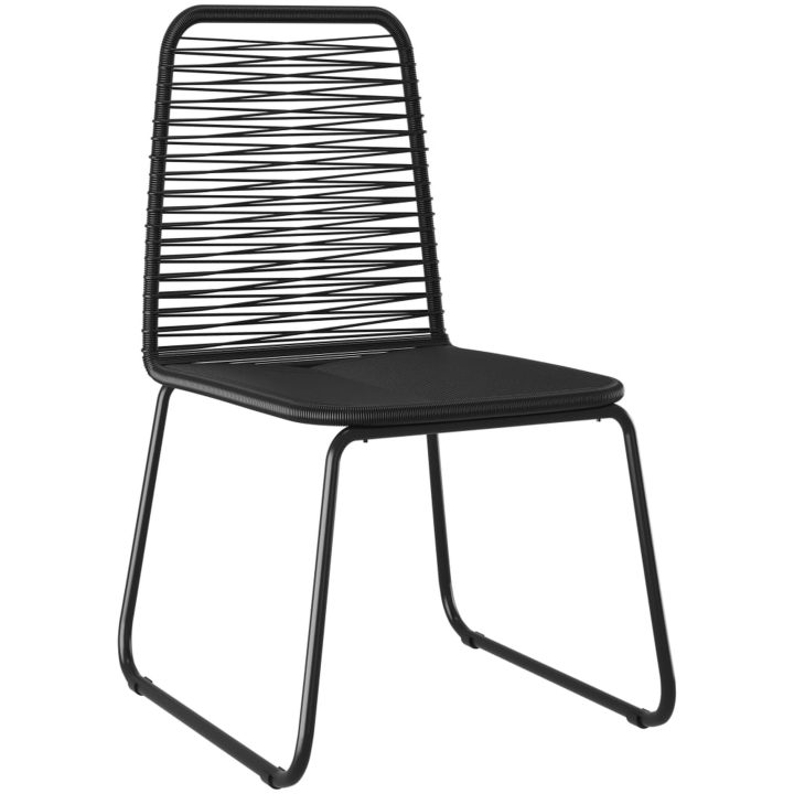 Matgrupp för trädgården 9 delar PVC-rotting svart och brun vidaXL 184.5 cm table length – bild 6