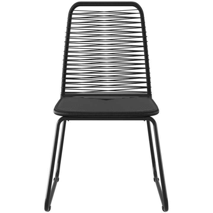 Matgrupp för trädgården 9 delar PVC-rotting svart och brun vidaXL 184.5 cm table length – bild 7