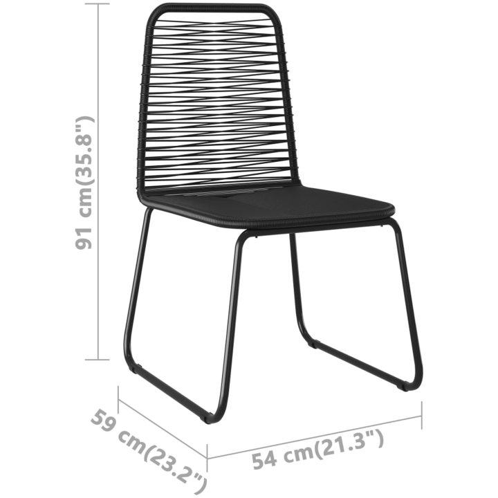 Matgrupp för trädgården 9 delar PVC-rotting svart och brun vidaXL 184.5 cm table length – bild 9