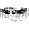 Matgrupp för trädgården 9 delar svart konstrotting vidaXL – miniatyr 8
