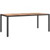 Matgrupp för trädgården 9 delar svart konstrotting&massivakacia vidaXL 190 x 90 x 75 cm – miniatyr 6