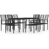 Matgrupp för trädgården 9 delar svart vidaXL 200 cm table length – miniatyr 2