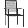 Matgrupp för trädgården 9 delar svart vidaXL 200 cm table length – miniatyr 3