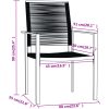 Matgrupp för trädgården 9 delar svart vidaXL 200 cm table length – miniatyr 7