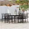 Matgrupp för trädgården 9 delar svart vidaXL 200 cm table length – miniatyr 1