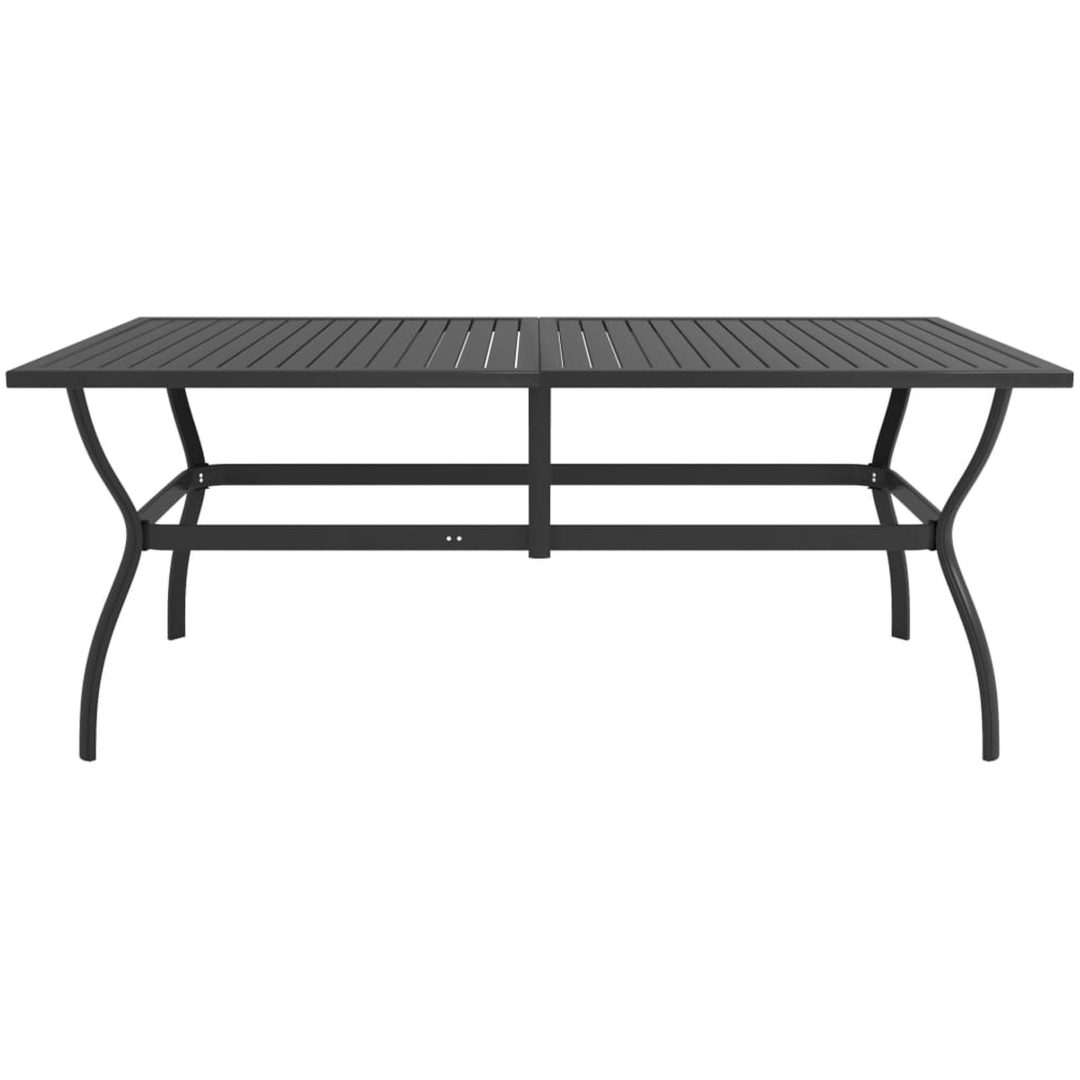 Matgrupp för trädgården 9 delar textilen och stål vidaXL 190 cm table length – bild 4
