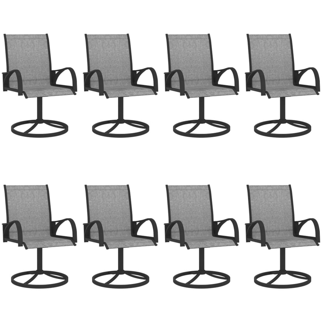 Matgrupp för trädgården 9 delar textilen och stål vidaXL 190 cm table length – bild 7