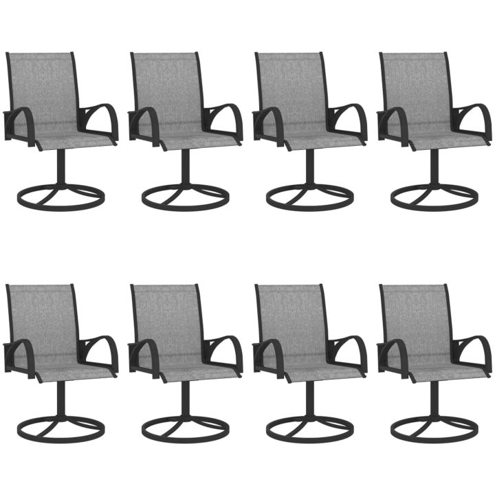 Matgrupp för trädgården 9 delar textilen och stål vidaXL 190 cm table length – bild 7
