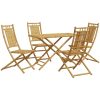 Matgrupp för trädgården bambu 5 delar vidaXL – miniatyr 2