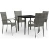 Matgrupp för trädgården delar grå och svart vidaXL 80 cm table length – miniatyr 2