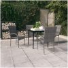 Matgrupp för trädgården delar grå och svart vidaXL 80 cm table length – miniatyr 1