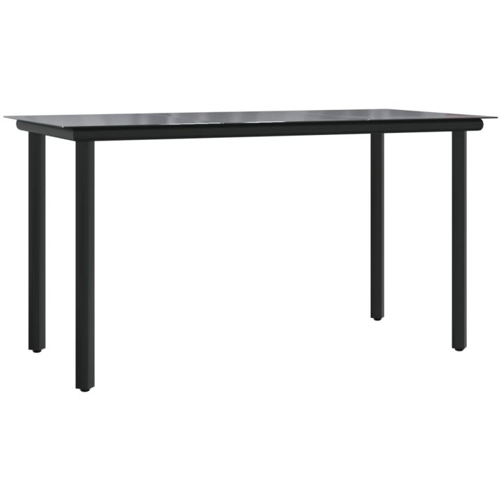 Matgrupp för trädgården dynor 11 delar svart&grå konstrottning vidaXL 200 cm table length – bild 6