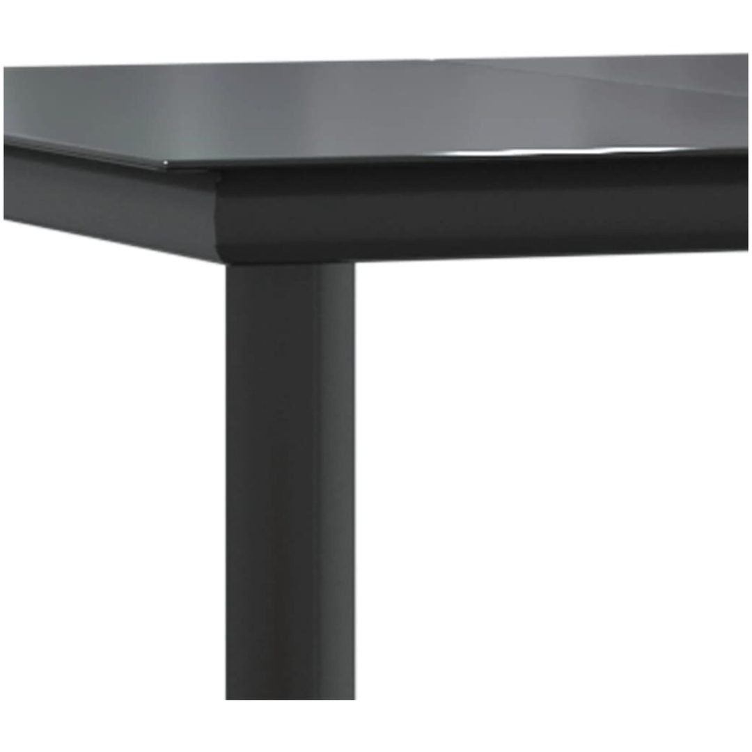 Matgrupp för trädgården dynor 11 delar svart&grå konstrottning vidaXL 200 cm table length – bild 7