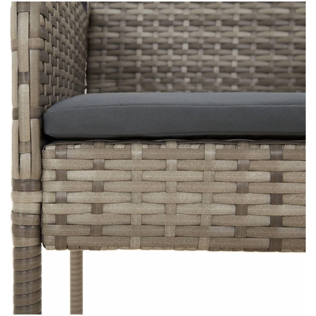 Matgrupp för trädgården dynor 11 delar svart&grå konstrottning vidaXL 200 cm table length – bild 8