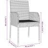 Matgrupp för trädgården dynor 11 delar svart&grå konstrottning vidaXL 200 cm table length – miniatyr 9