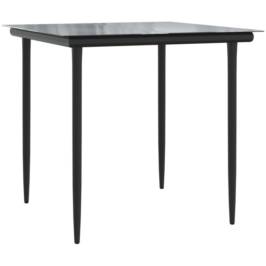 Matgrupp för trädgården dynor 3 delar svart&grå konstrottning vidaXL 80 cm bordslängd – bild 6