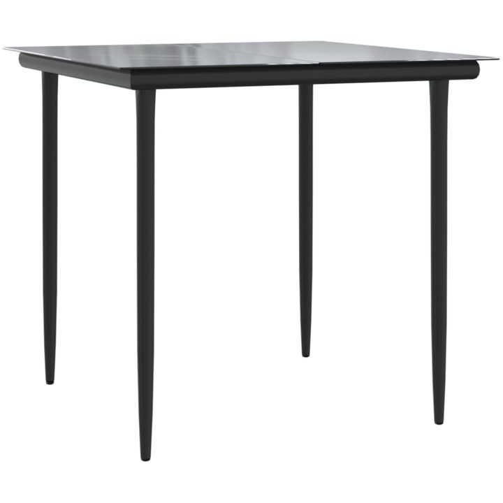 Matgrupp för trädgården dynor 3 delar svart&grå konstrottning vidaXL 80 cm bordslängd – bild 6