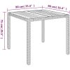 Matgrupp för trädgården dynor 5 delar grå konstrottning vidaXL 90 cm table length – miniatyr 12