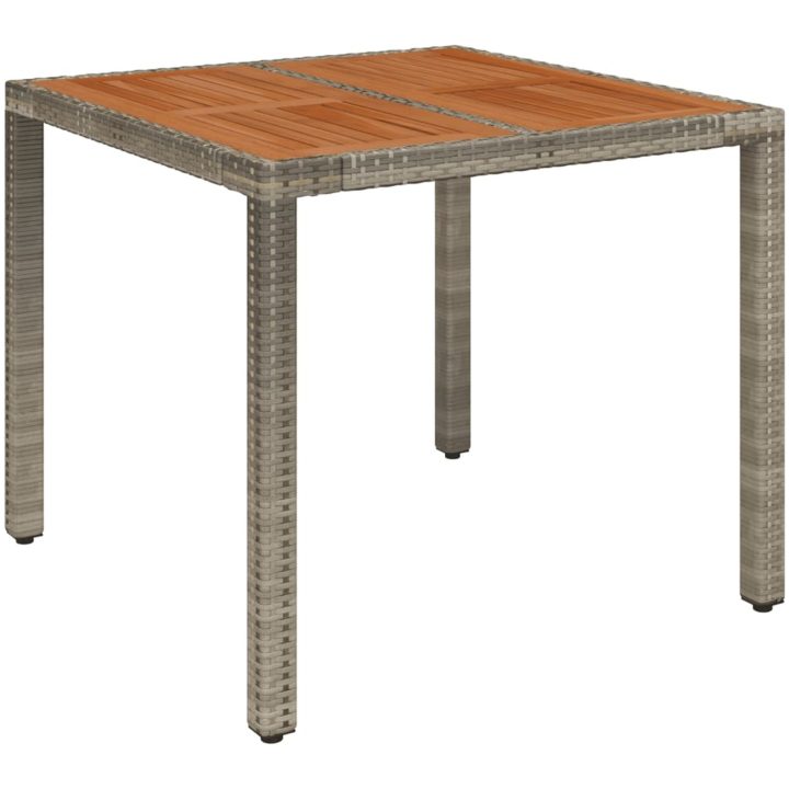 Matgrupp för trädgården dynor 5 delar grå konstrottning vidaXL 90 cm table length – bild 8