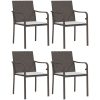 Matgrupp för trädgården dynor 5 delar konstrottning & stål vidaXL 80 cm table length – miniatyr 4