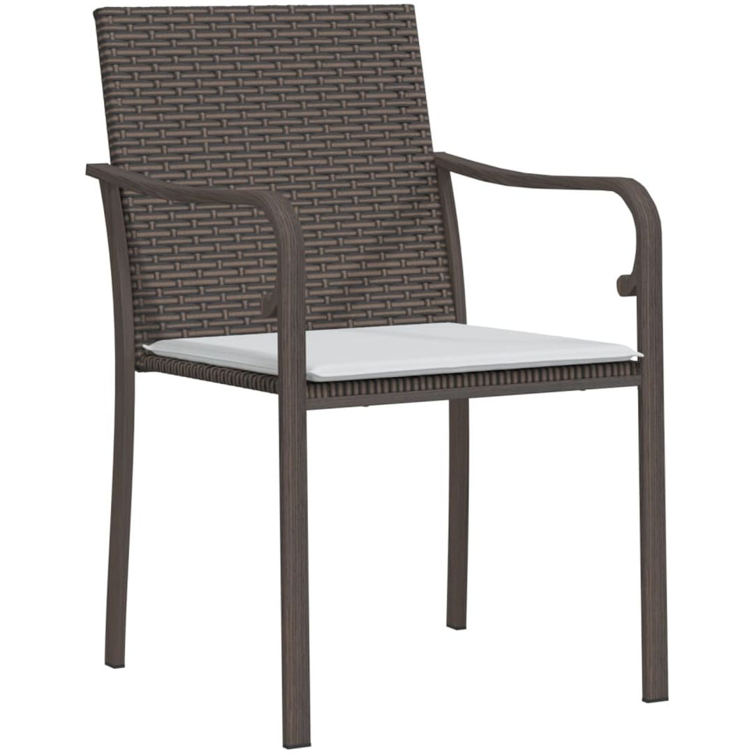Matgrupp för trädgården dynor 5 delar konstrottning & stål vidaXL 80 cm table length – bild 5