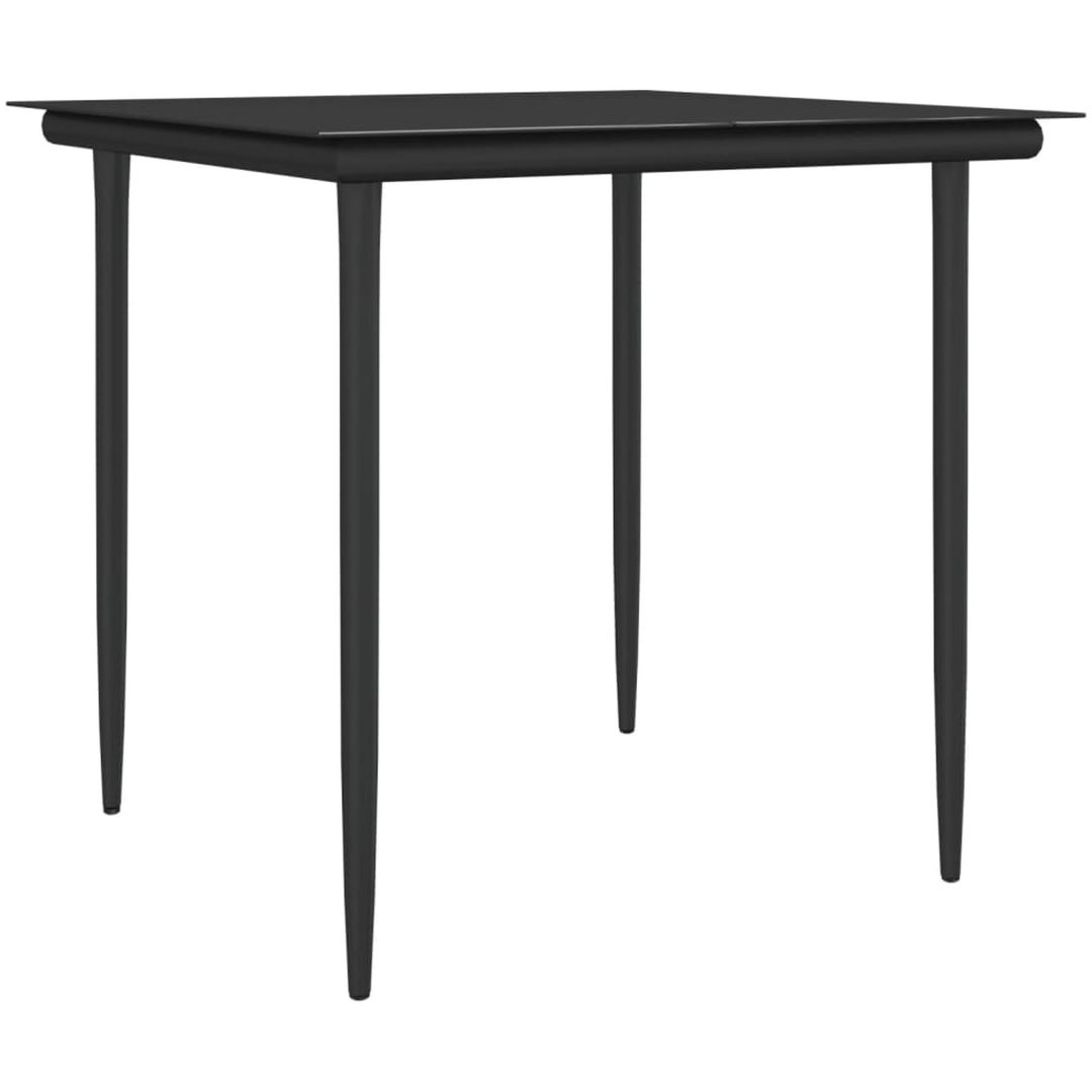 Matgrupp för trädgården dynor 5 delar konstrottning & stål vidaXL 80 cm table length – bild 6