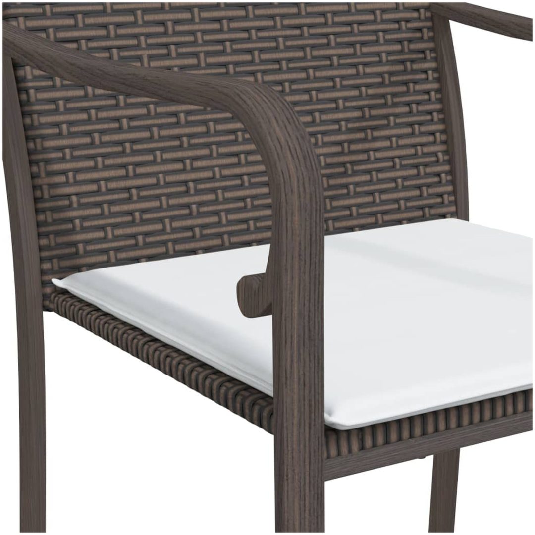 Matgrupp för trädgården dynor 5 delar konstrottning & stål vidaXL 80 cm table length – bild 7