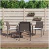 Matgrupp för trädgården dynor 5 delar konstrottning & stål vidaXL 80 cm table length – miniatyr 1