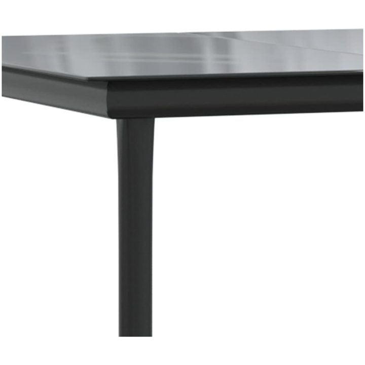 Matgrupp för trädgården dynor 5 delar svart&grå konstrottning vidaXL 80 cm table length – bild 7