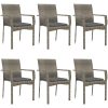 Matgrupp för trädgården dynor 7 delar svart&grå konstrottning vidaXL 200 cm table length – miniatyr 4