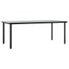 Matgrupp för trädgården dynor 7 delar svart&grå konstrottning vidaXL 200 cm table length – miniatyr 6