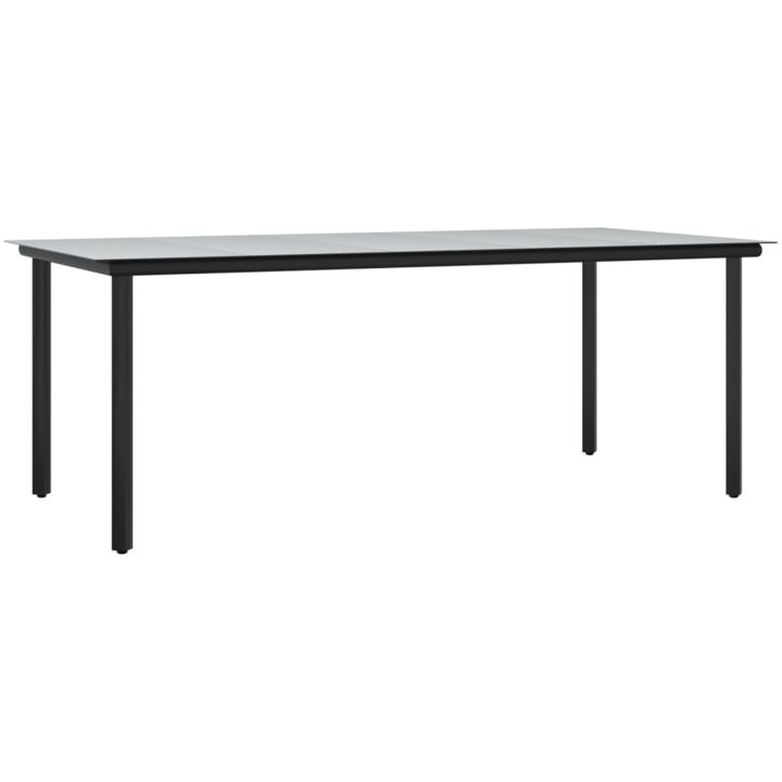 Matgrupp för trädgården dynor 7 delar svart&grå konstrottning vidaXL 200 cm table length – bild 6