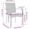 Matgrupp för trädgården dynor 7 delar svart&grå konstrottning vidaXL 200 cm table length – miniatyr 9
