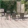 Matgrupp för trädgården dynor 7 delar svart&grå konstrottning vidaXL 200 cm table length – miniatyr 1