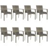 Matgrupp för trädgården dynor 9 delar svart&grå konstrottning vidaXL 200 cm table length – miniatyr 4