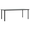 Matgrupp för trädgården dynor 9 delar svart&grå konstrottning vidaXL 200 cm table length – miniatyr 6
