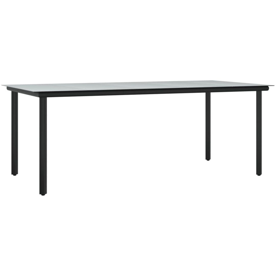Matgrupp för trädgården dynor 9 delar svart&grå konstrottning vidaXL 200 cm table length – bild 6