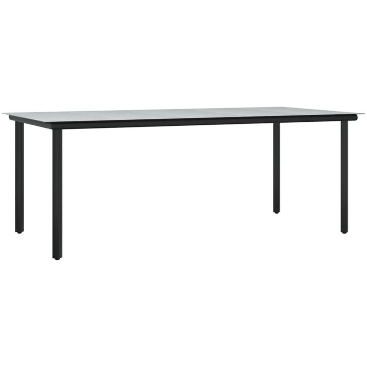 Matgrupp för trädgården dynor 9 delar svart&grå konstrottning vidaXL 200 cm table length – bild 6